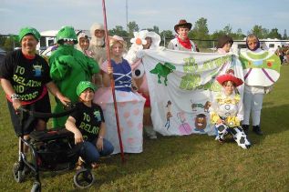 The “To Relaying and Beyond” team at the North and Central Frontenac Relay for Life in Parham